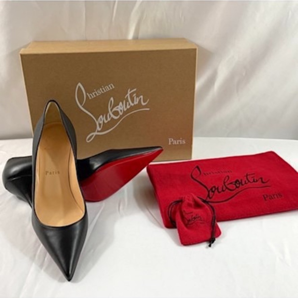 ***NEW CLARE 80 NAPPA BLACK LEATHER PUMPS